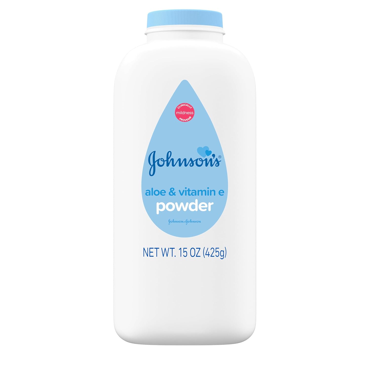 Johnson's Baby Powder with Naturally Derived Cornstarch, Aloe & Vitamin E for Delicate Skin, Hypoallergenic, Free of Parabens, Phthalates & Dyes for Gentle Baby Skin Care, 15 oz