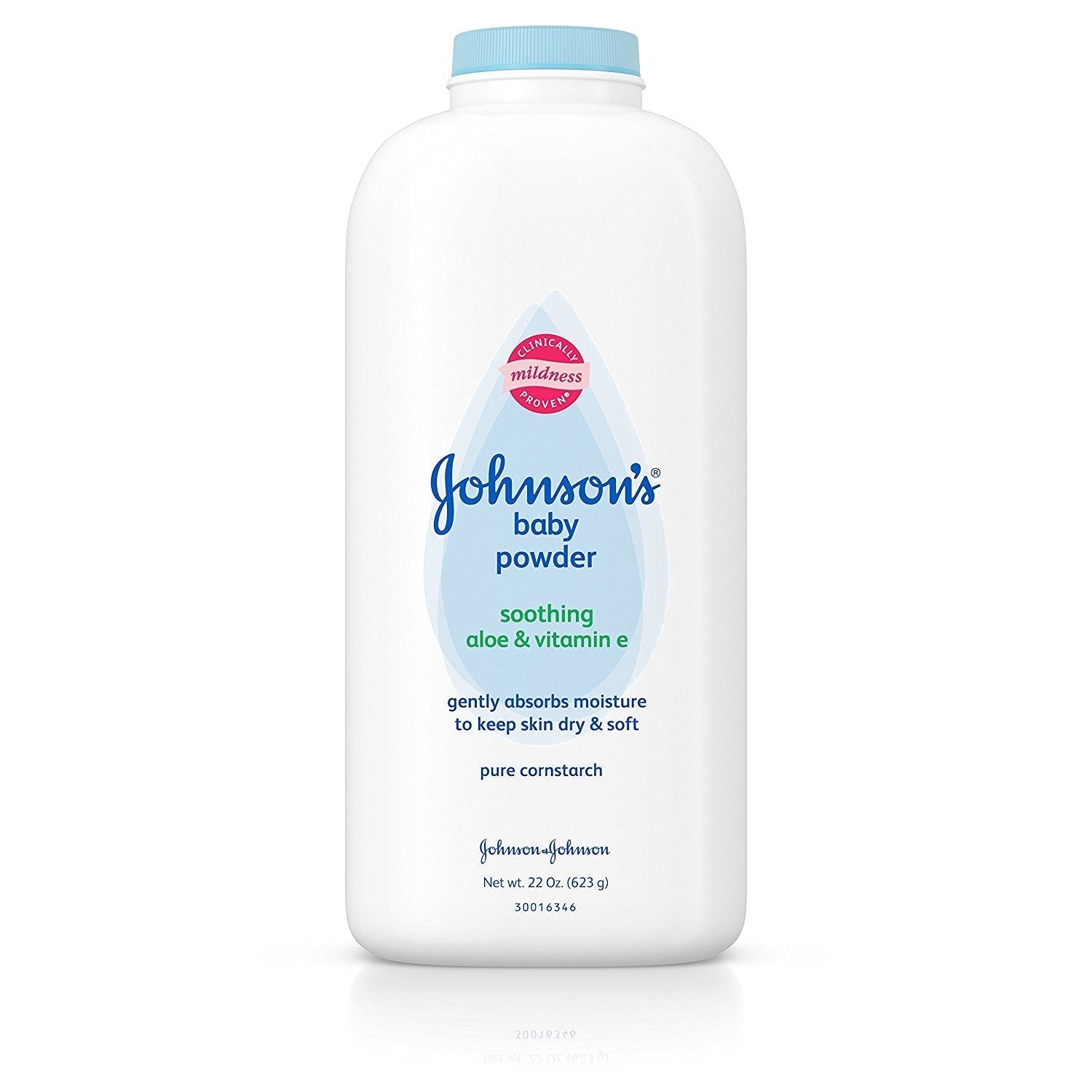 Johnson's Baby Powder with Naturally Derived Cornstarch, Aloe & Vitamin E for Delicate Skin, Hypoallergenic, Free of Parabens, Phthalates & Dyes for Gentle Baby Skin Care, 15 oz