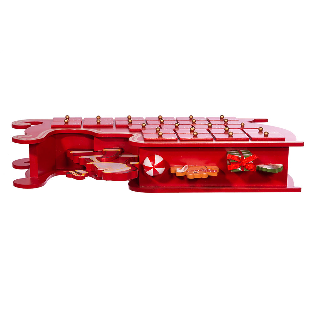 Wooden Santa and Sleigh Advent Calendar