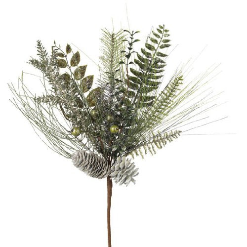 Glittered Pine With Pinecone Spra - 19"