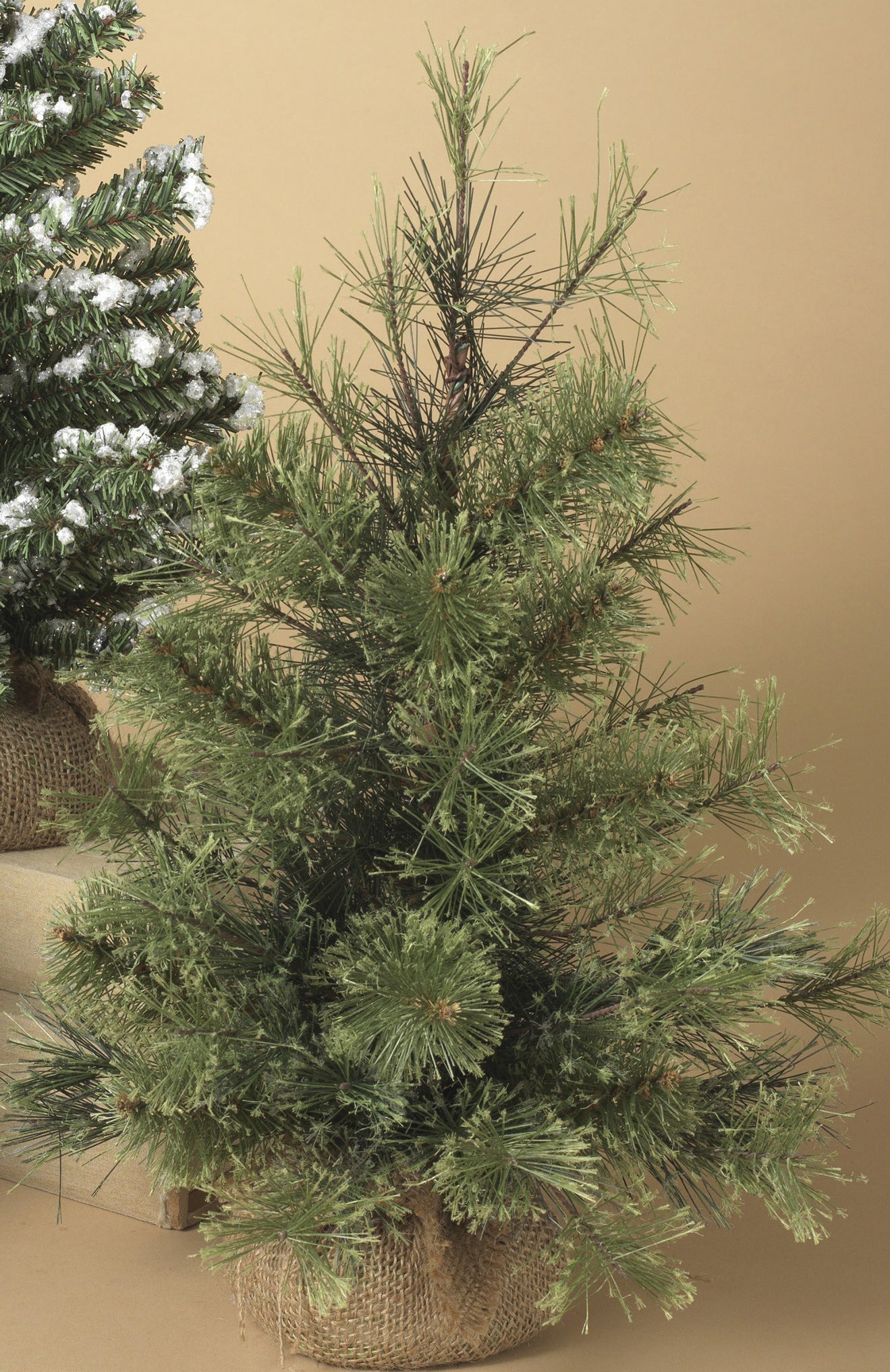 18 Inch Table top Tree in Burlap Base - Light Green
