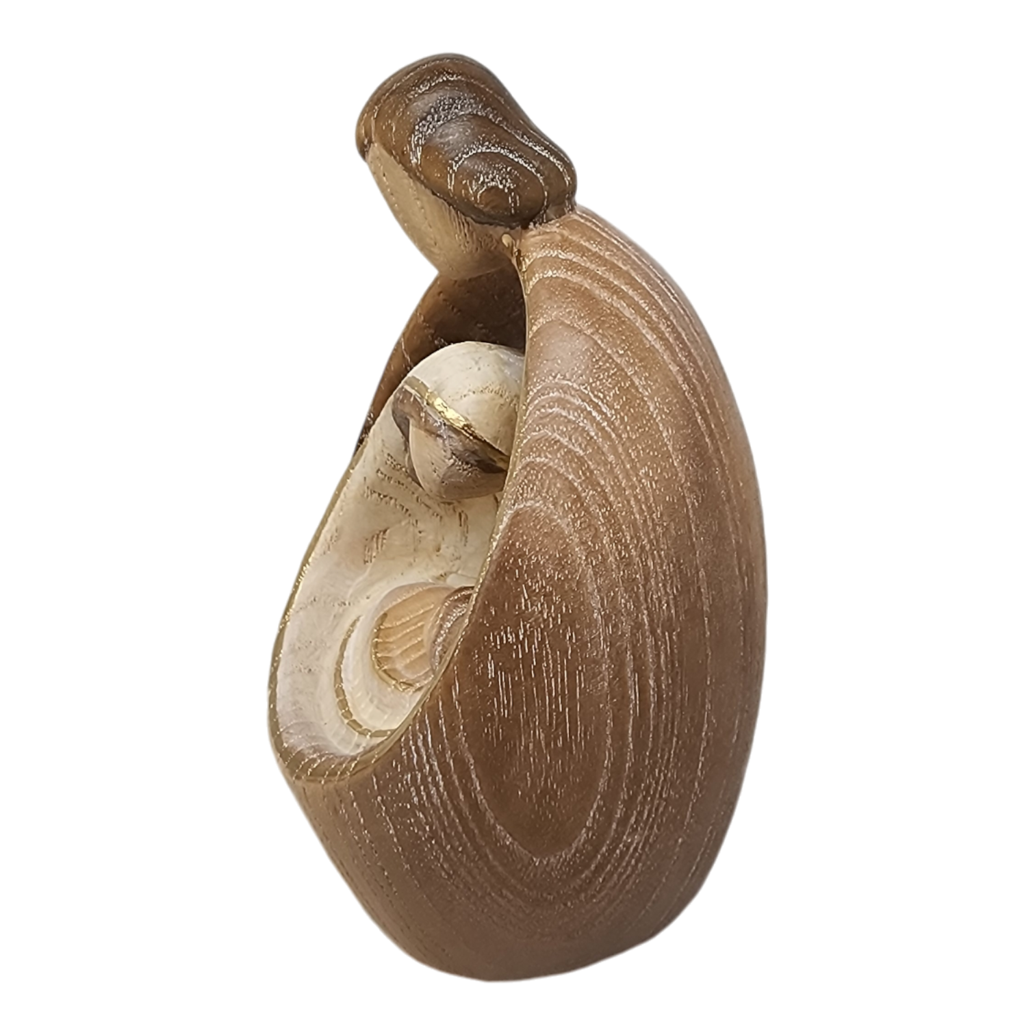 Modern Style Holy Family Carved Nativity - Ash Wood - 4.5 Inch