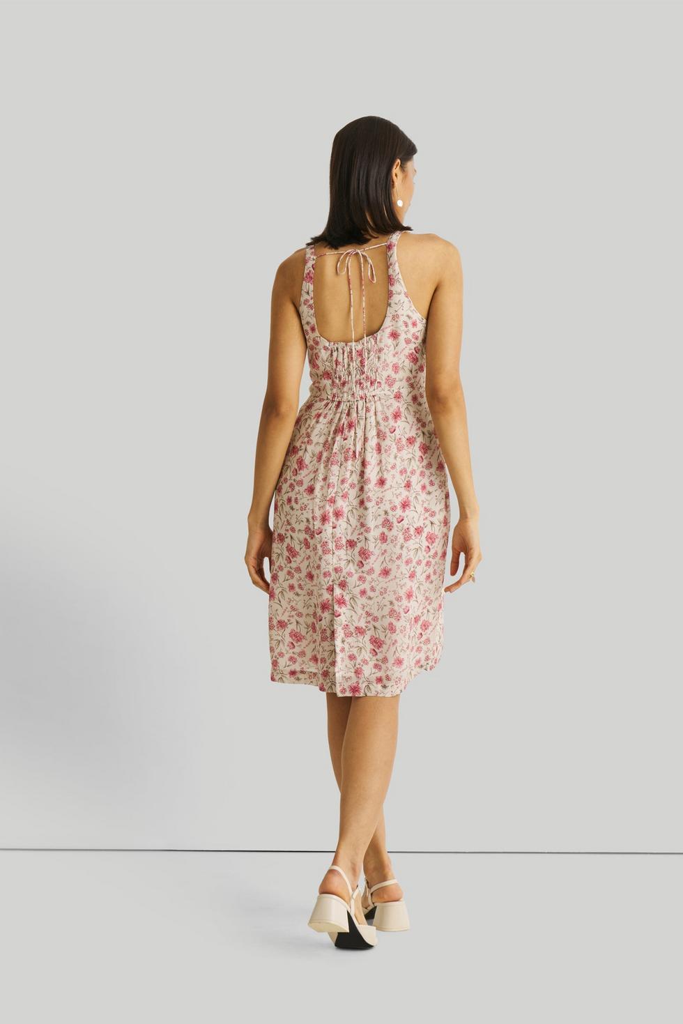 Fitted Knee Length Floral Dress - Petal fusion