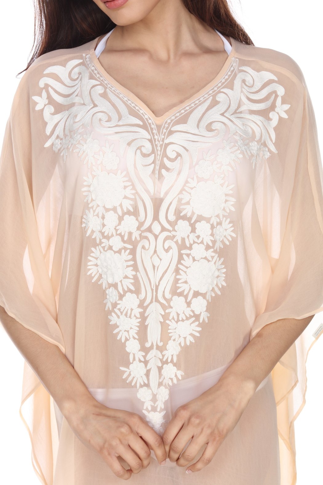 Sheer Embroidered Cover-Up