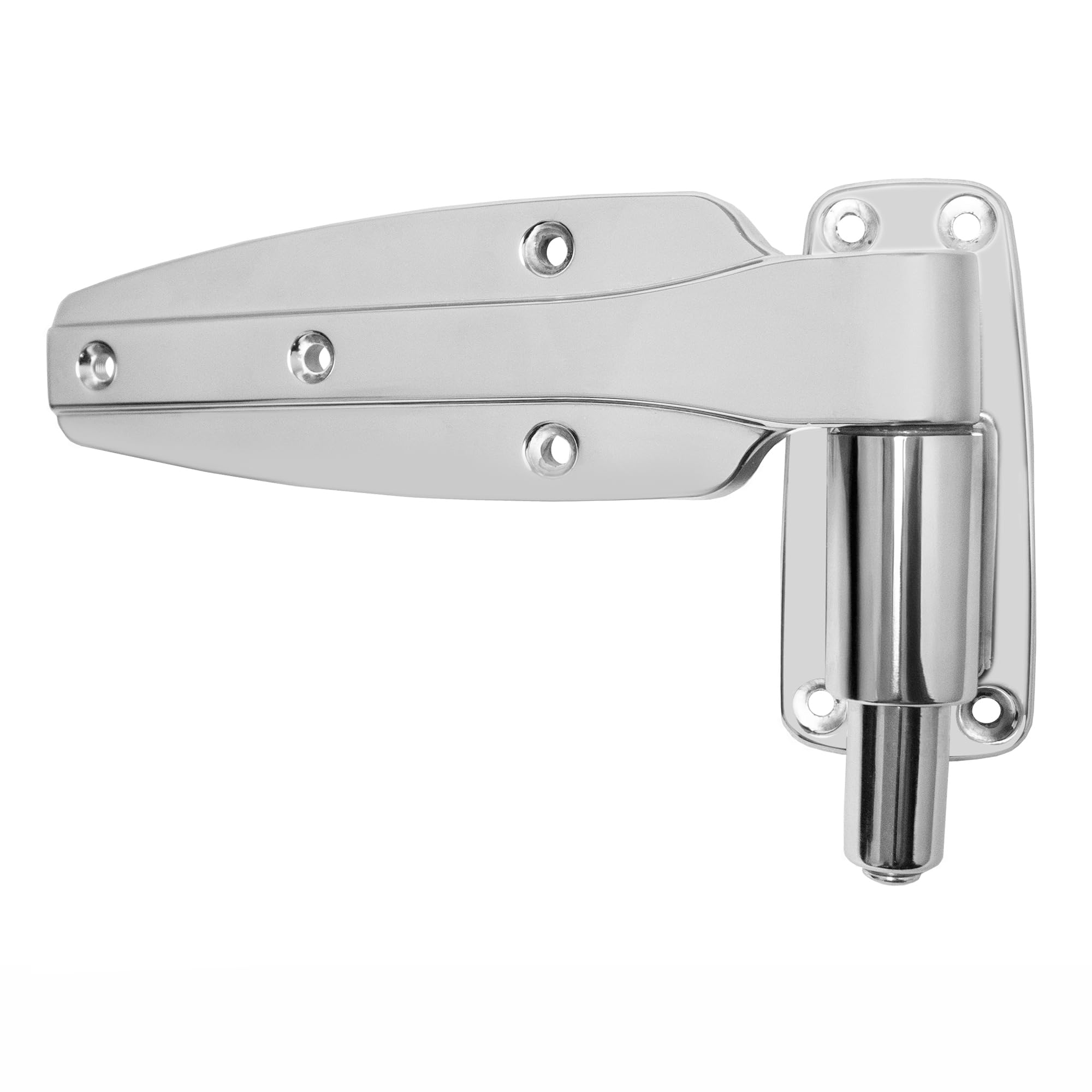 Kason 1248 Reversible Spring-Assisted Cam-Lift Hinge Chrome Finish for Walk-in Freezer Cooler Refrigerator (Flush)