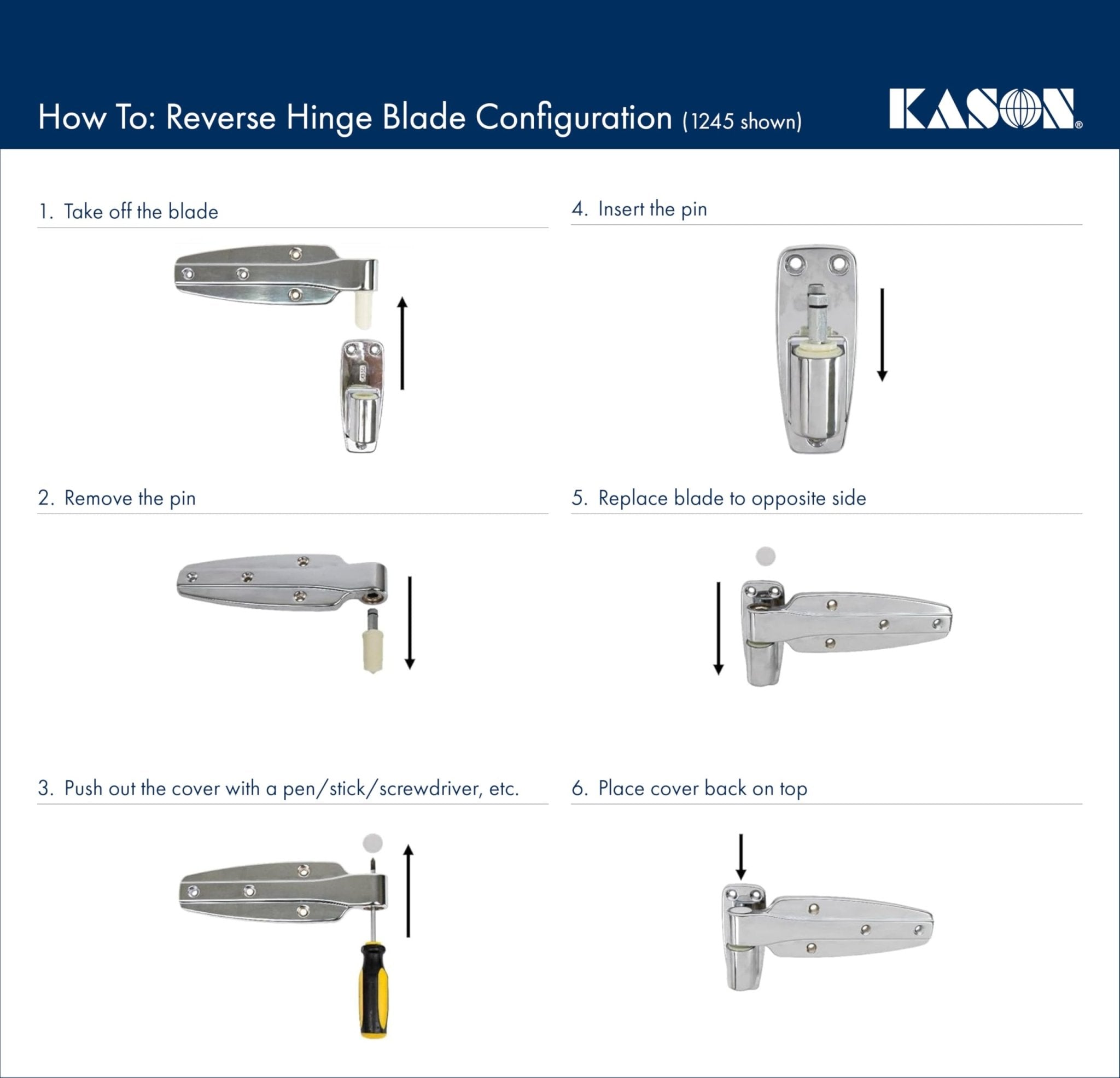 Kason 1248 Spring Assisted Hinge, 1-1/2 Inch Offset, 11248000022