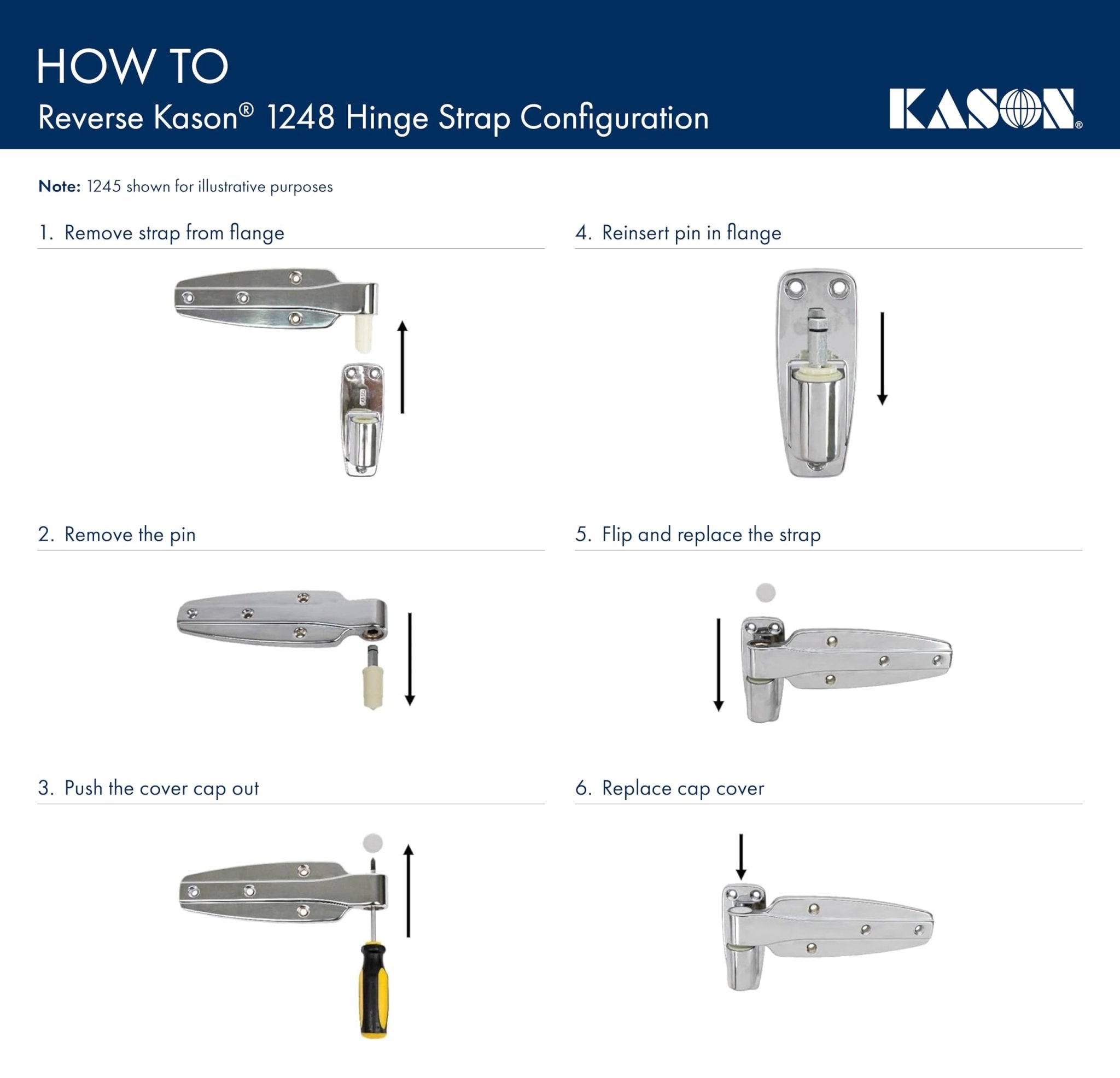 Kason 1248 Spring Assisted Hinge, 1-1/2 Inch Offset, 11248000022