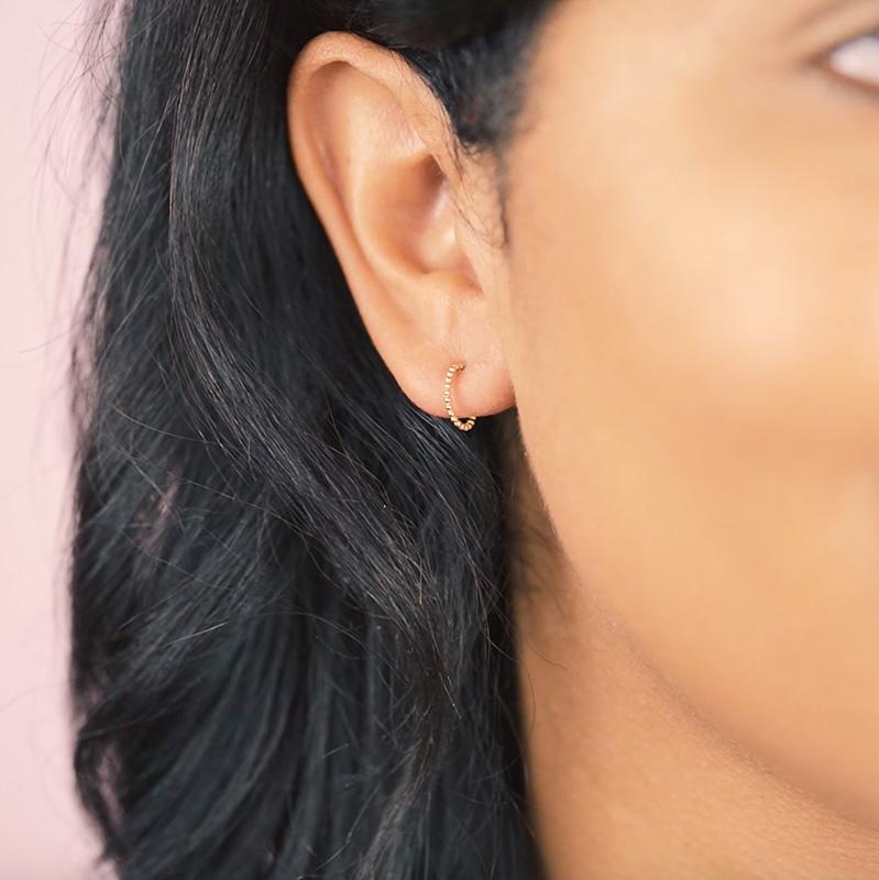 Beaded Hoop Studs