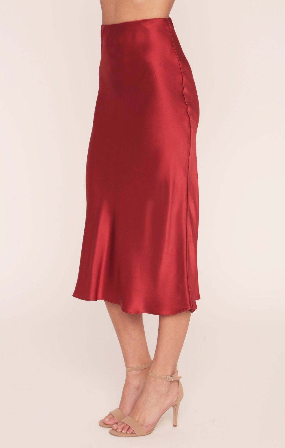 Kendall Slip | Tango Red Silk Skirt