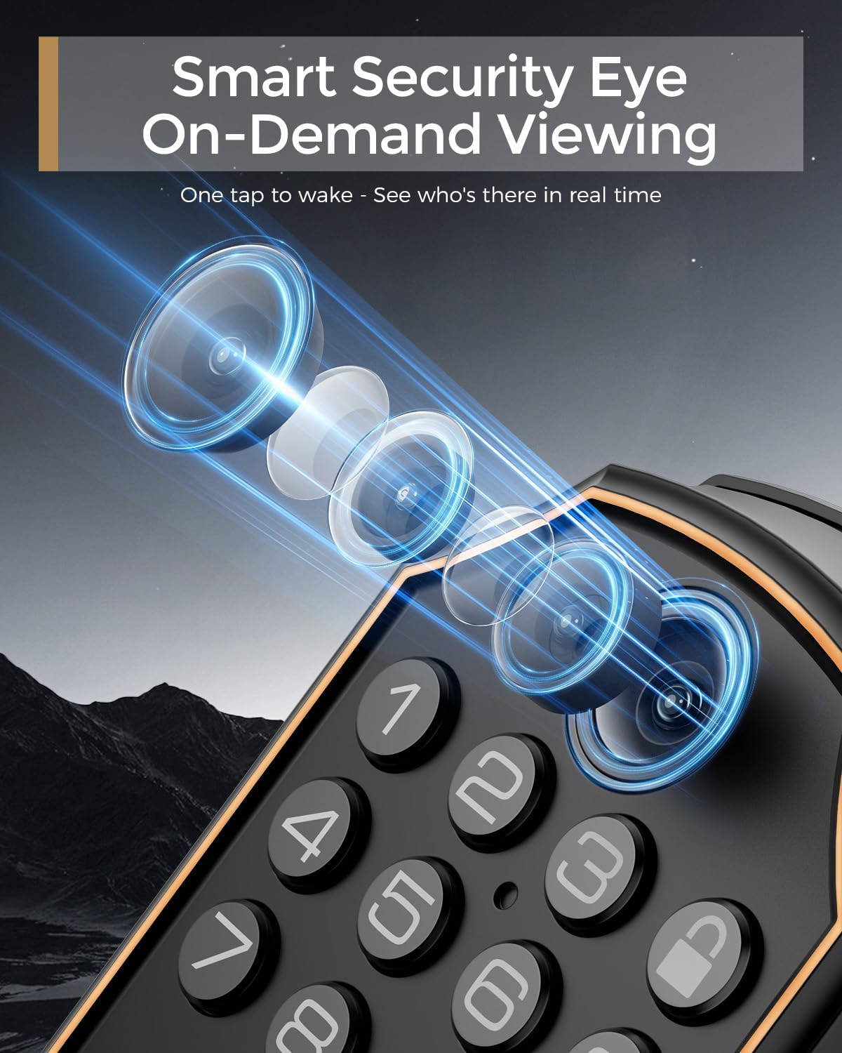 Keyless Entry Deadbolt - WiFi Video Smart Lock with Camera, 5-in-1 (Camera+Doorbell+Fingerprint+Keypad), App Control, Two-Way Audio, Waterproof, Easy Installation