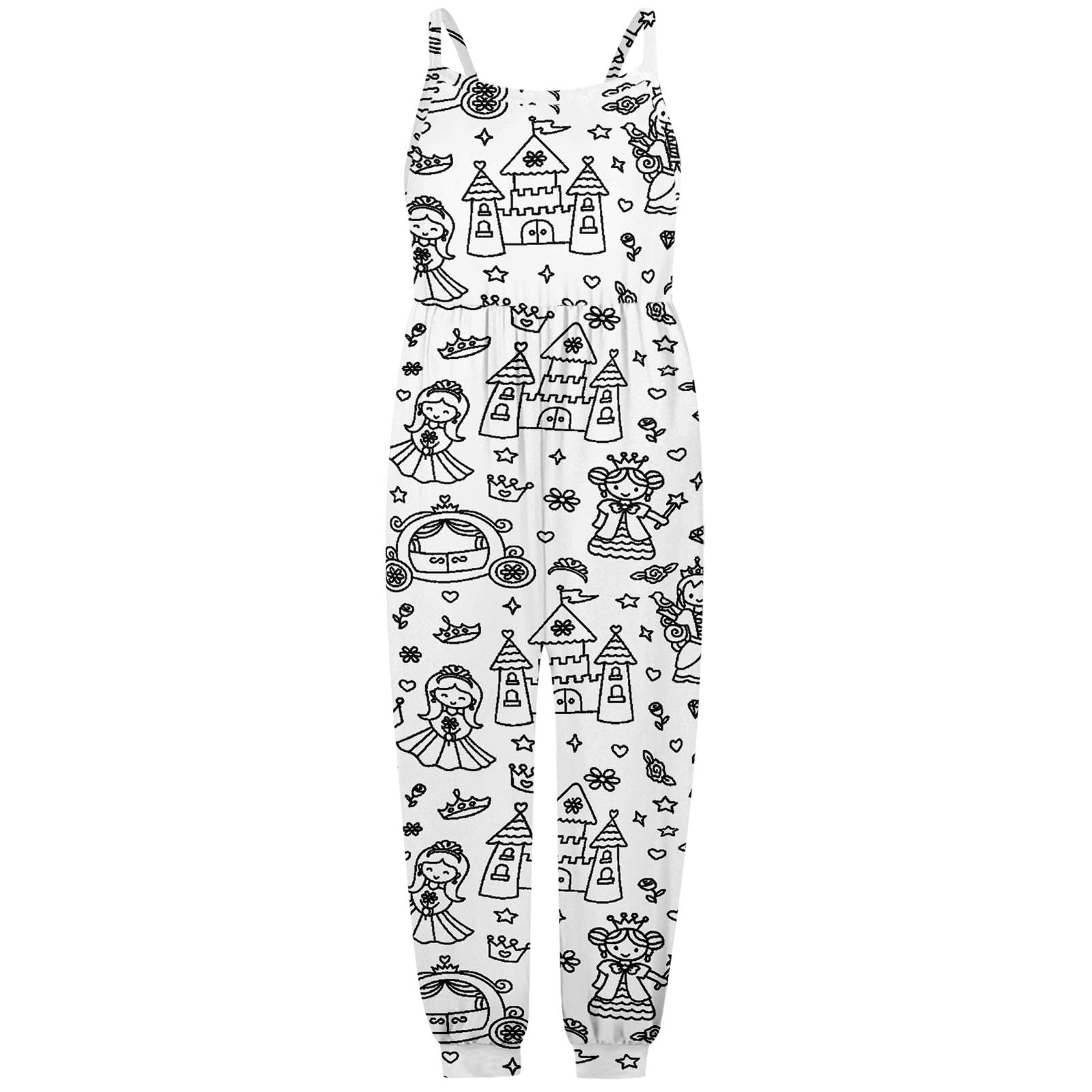 Kid DIY Hand Painted Homewear Jumpsuit Sleeveless Romper Outfits Pants Clothes for Boy and Girl Can Play with and Wear