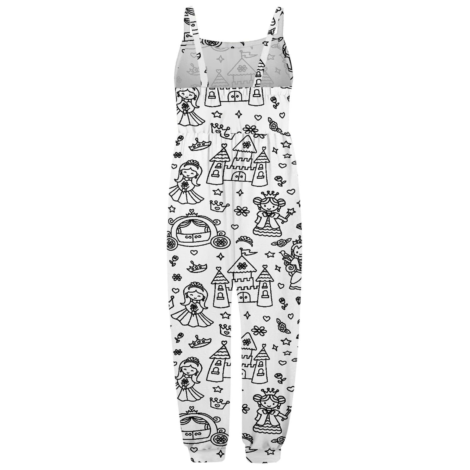 Kid DIY Hand Painted Homewear Jumpsuit Sleeveless Romper Outfits Pants Clothes for Boy and Girl Can Play with and Wear