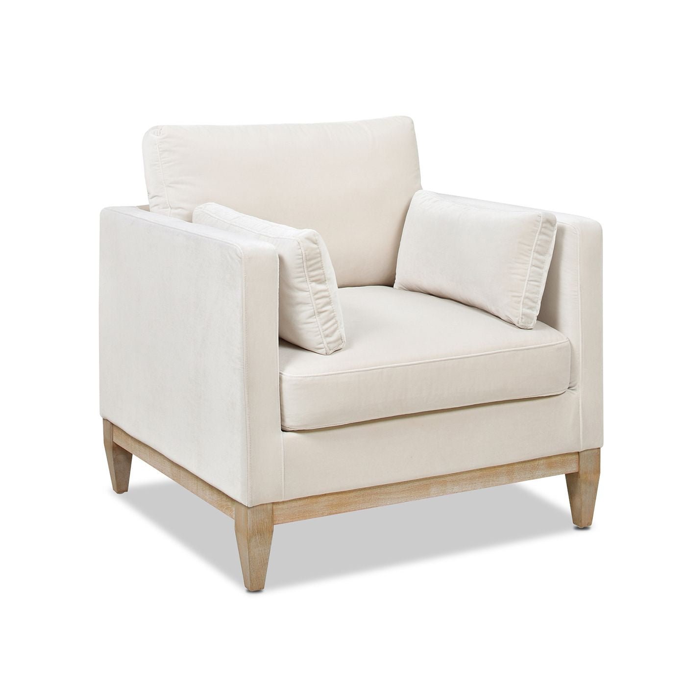 Knox 36" Modern Farmhouse Arm Chair, French beige Performance Velvet