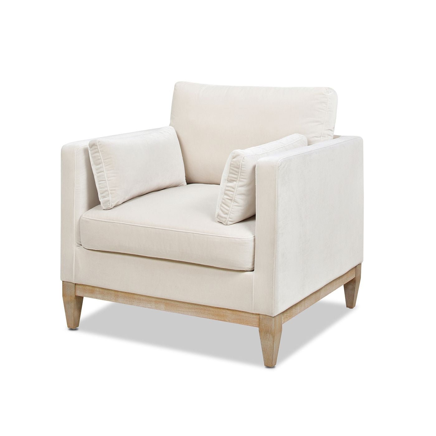 Knox 36" Modern Farmhouse Arm Chair, French beige Performance Velvet