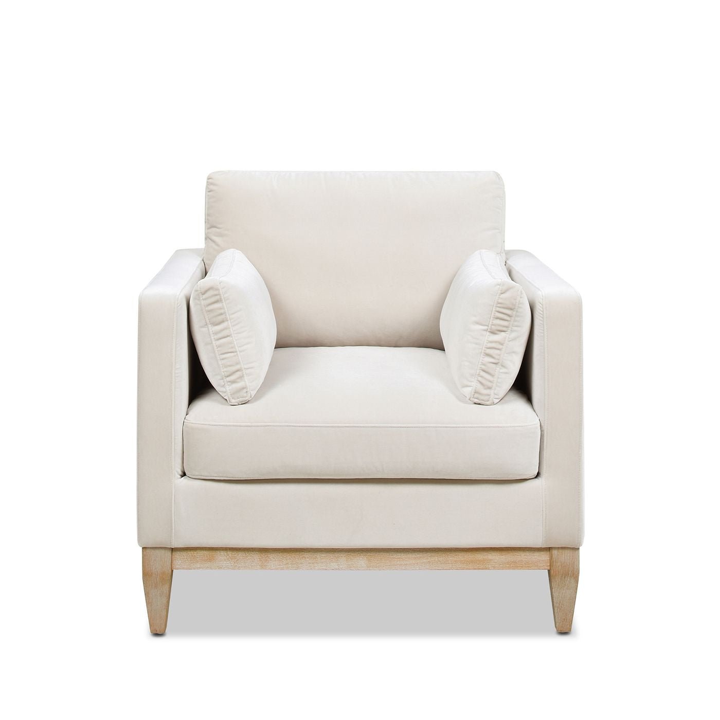 Knox 36" Modern Farmhouse Arm Chair, French beige Performance Velvet