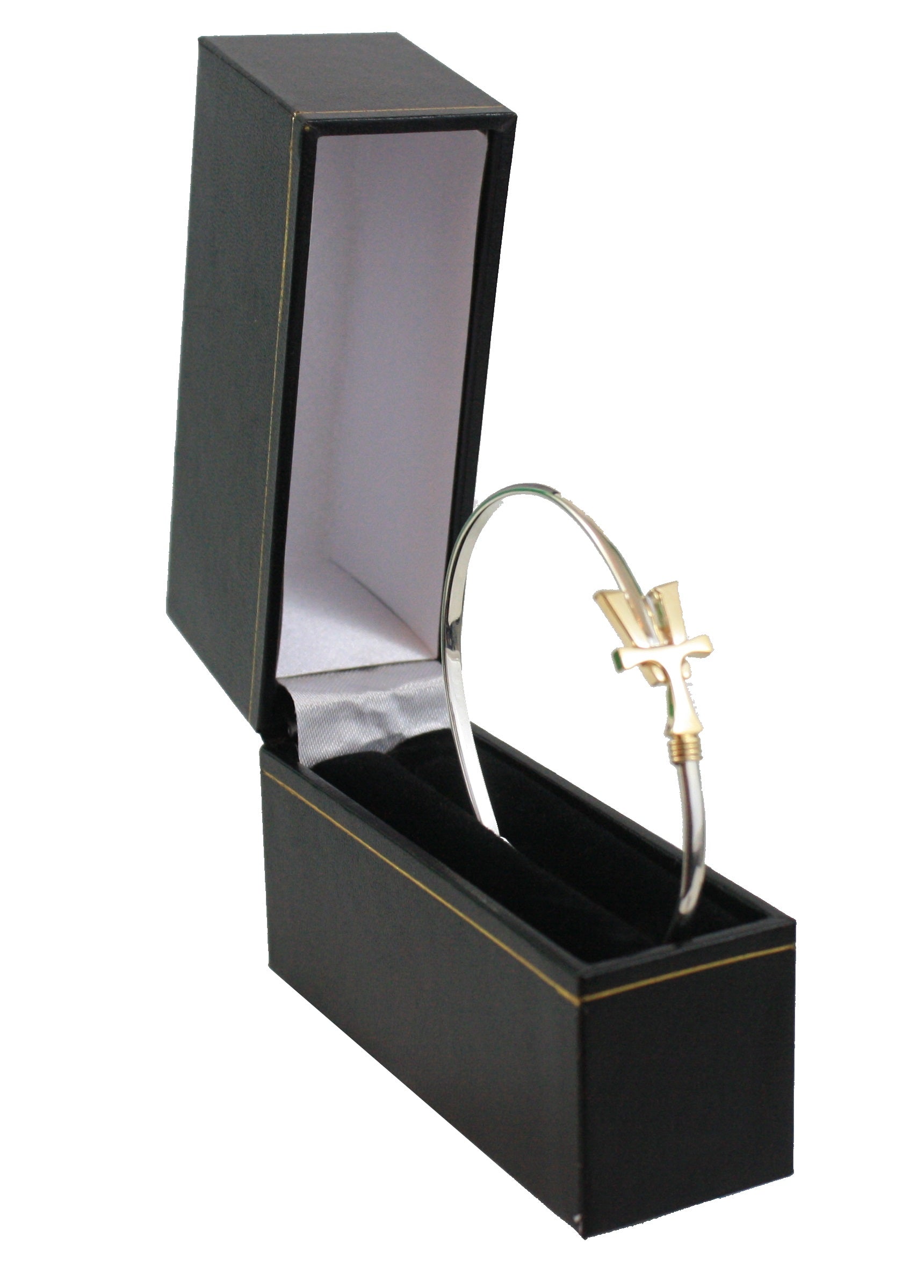 Vermont   Hook Bracelet with Gold 'VT' - 3mm Band - 8 Inch