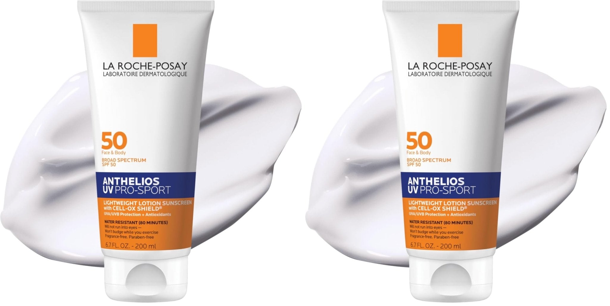 La Roche-Posay Anthelios UV Pro-Sport SPF 50 Sunscreen for Face & Body, Water & Sweat Resistant with Non-Drip Formula, Invisible Broad Spectrum Sunscreen Lotion, Lightweight & Breathable
