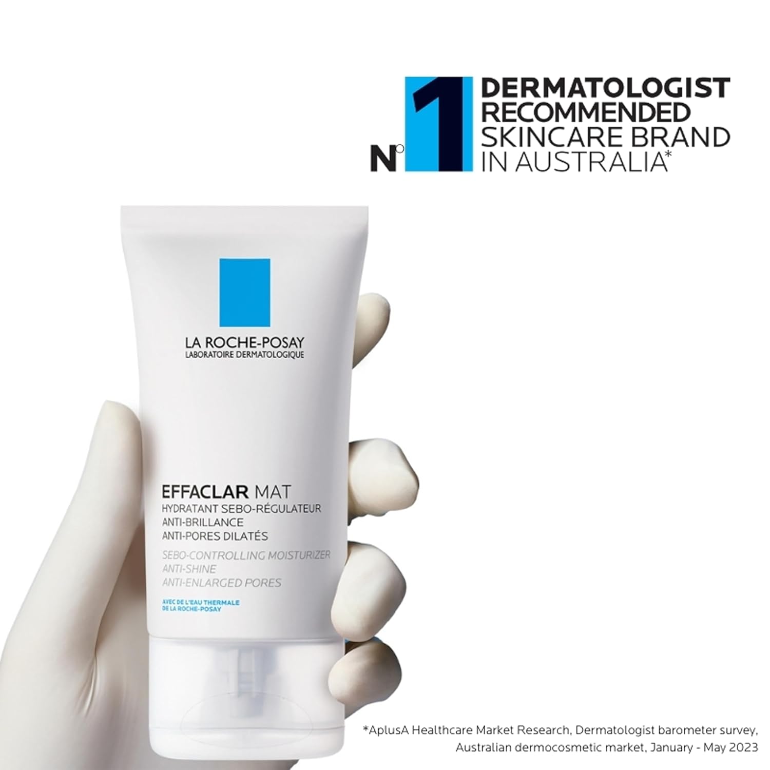 La Roche-Posay Effaclar Mat, Daily Moisturizer For Oily Skin, Visibly Reduces The Look Of Pores, Oil-Free Mattifying Moisturizer, Smooths Skin Texture, Non-Comedogenic & Dermatologist Tested