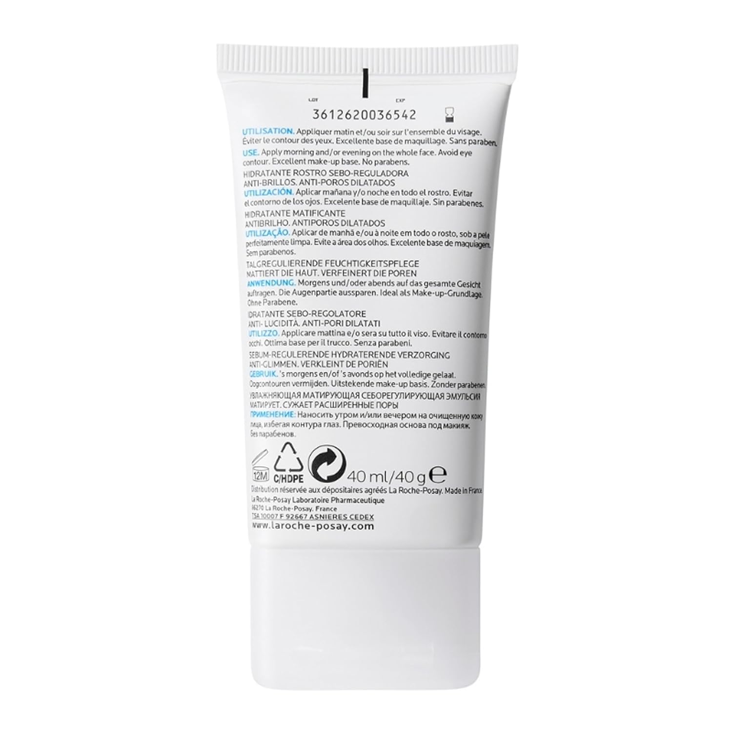 La Roche-Posay Effaclar Mat, Daily Moisturizer For Oily Skin, Visibly Reduces The Look Of Pores, Oil-Free Mattifying Moisturizer, Smooths Skin Texture, Non-Comedogenic & Dermatologist Tested
