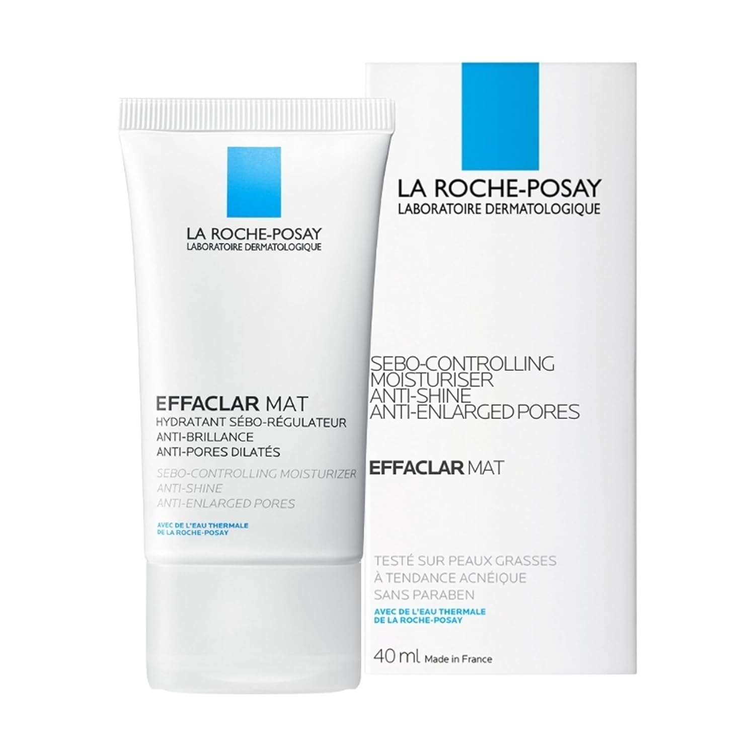 La Roche-Posay Effaclar Mat, Daily Moisturizer For Oily Skin, Visibly Reduces The Look Of Pores, Oil-Free Mattifying Moisturizer, Smooths Skin Texture, Non-Comedogenic & Dermatologist Tested