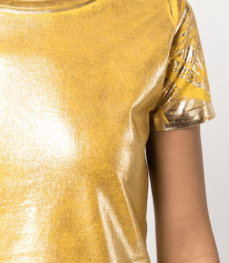 Metallic Coated Cotton T-Shirt