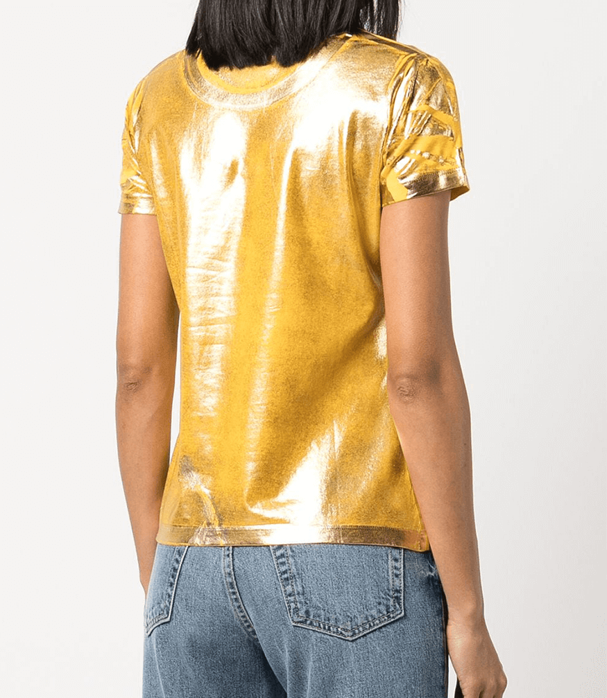 Metallic Coated Cotton T-Shirt