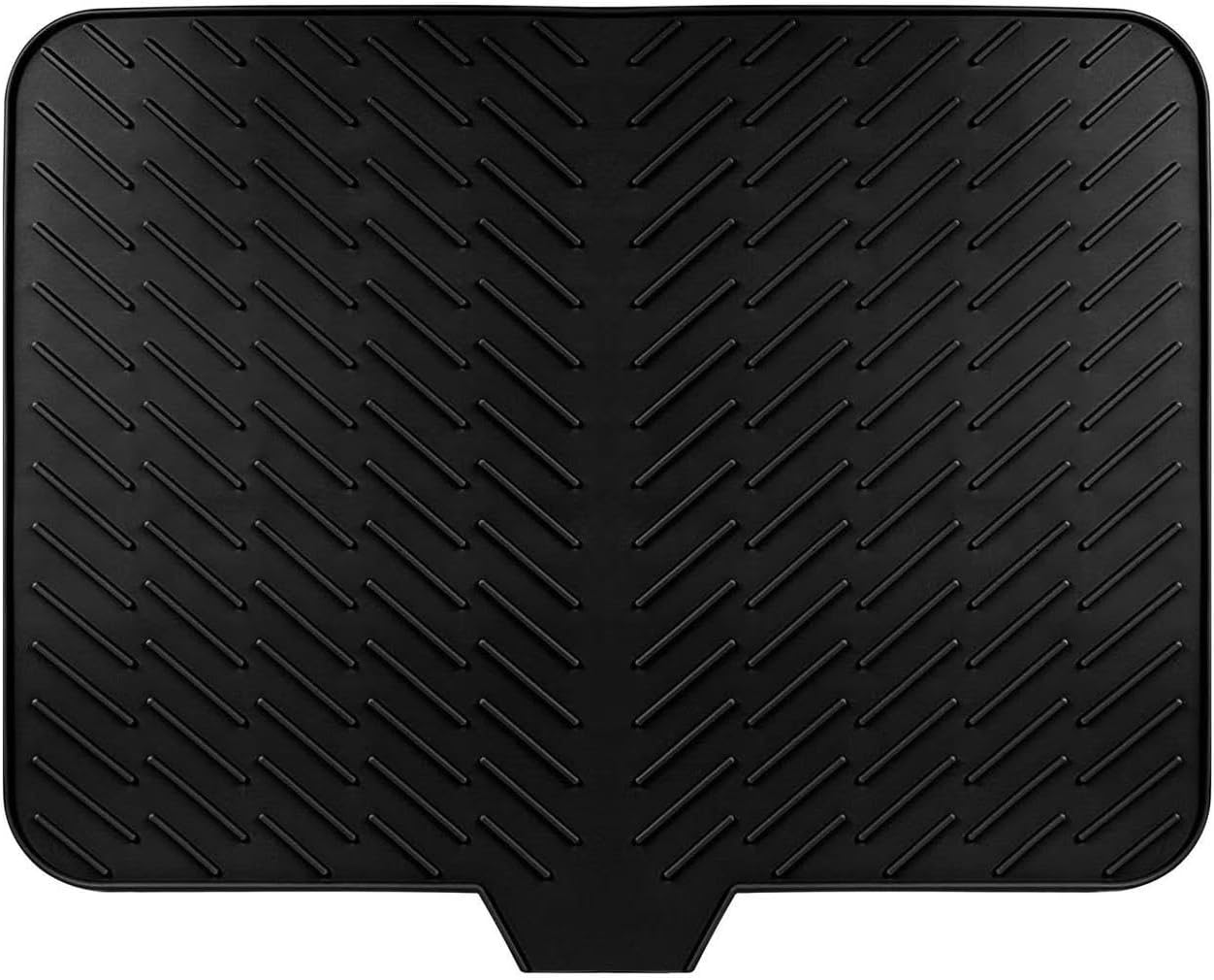 Large Size Silicone Dish Drying Mat with Built - in Drain Lip, Kitchen Counter Drainage Pad, High Temp Resistant Tableware Coaster High quality silicone pad (White, One size)