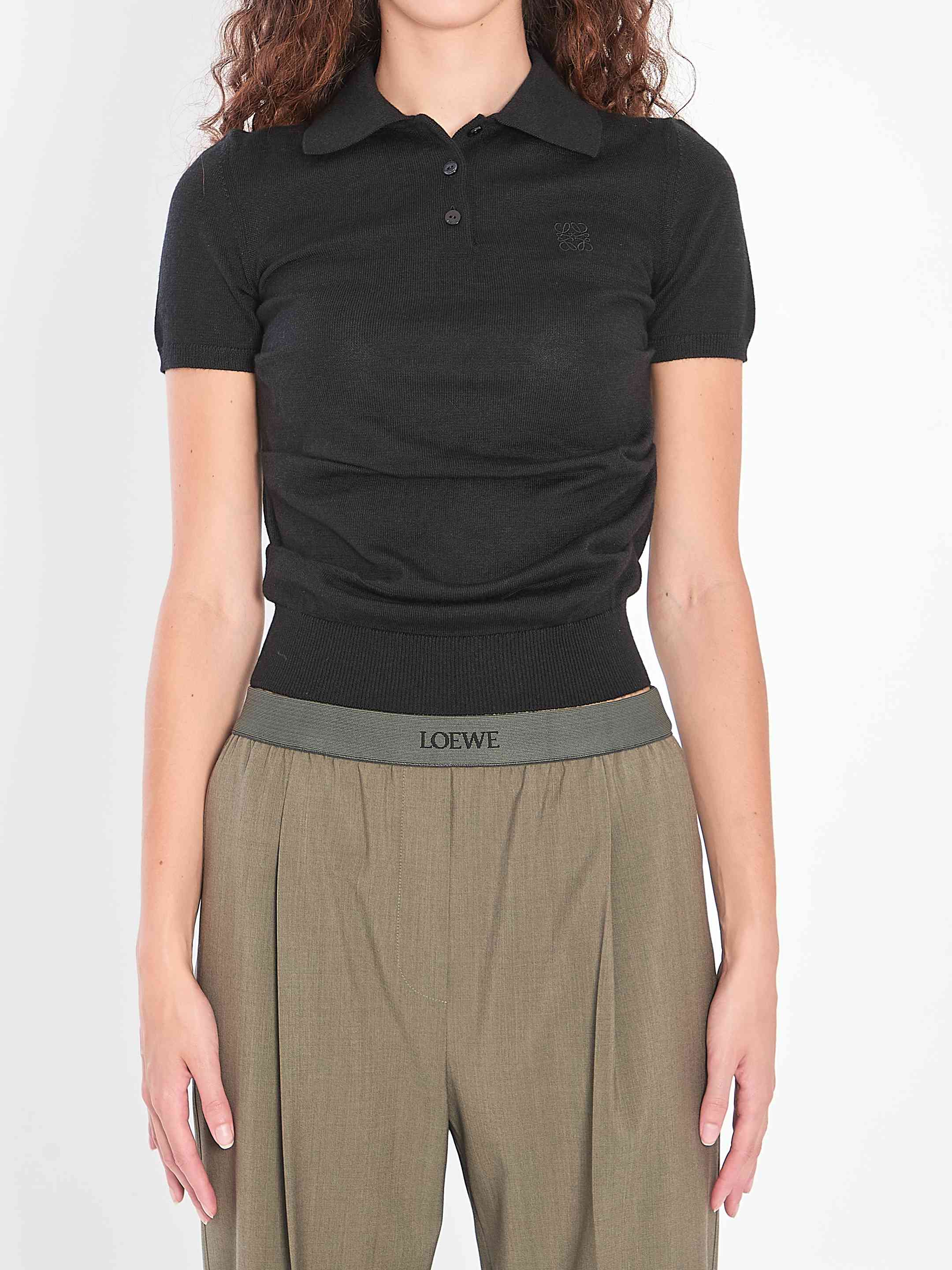 Loewe Women Black Polo Shirt
