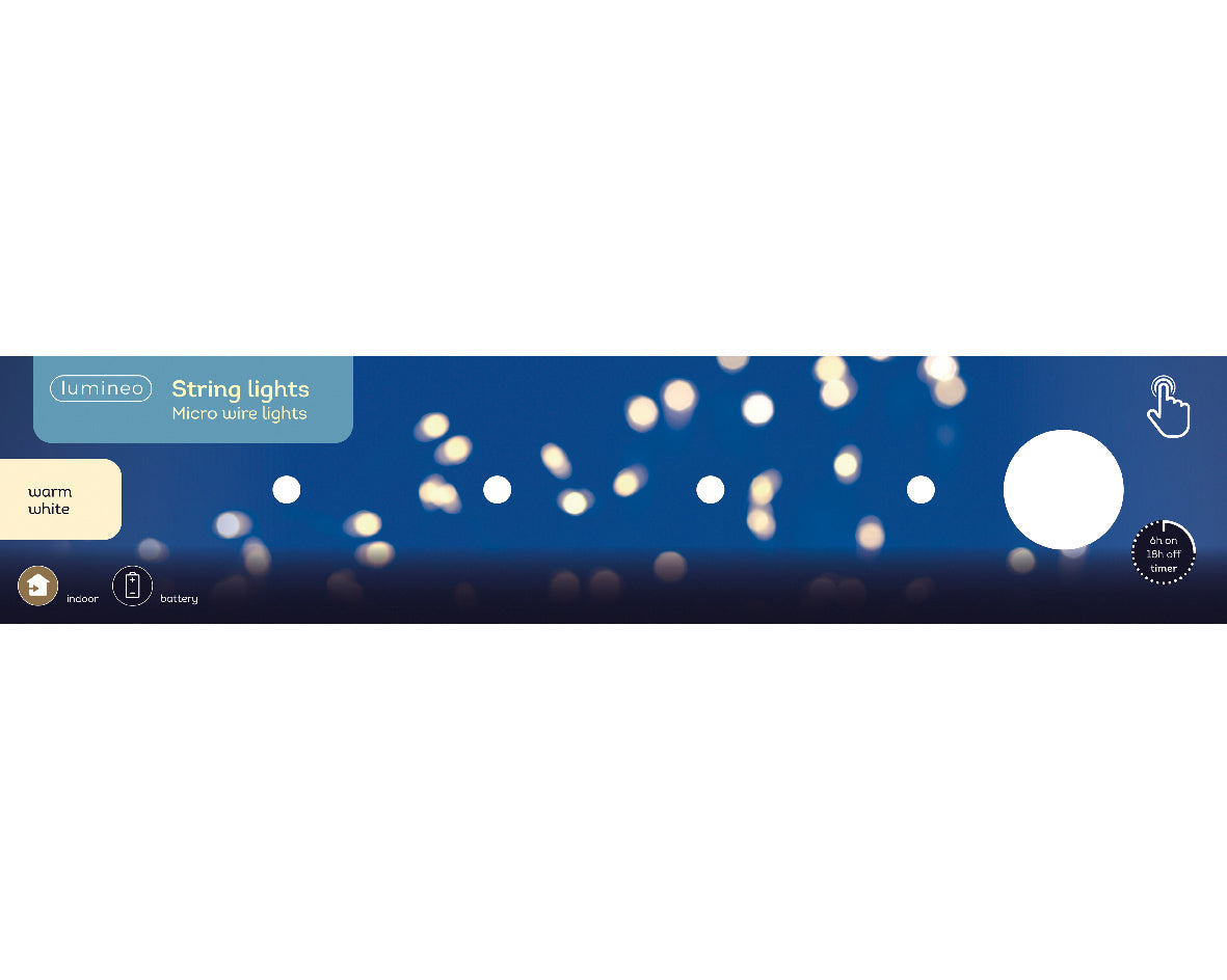 Micro Wire String Lights - 100 LED - Warm White - Silver Wire