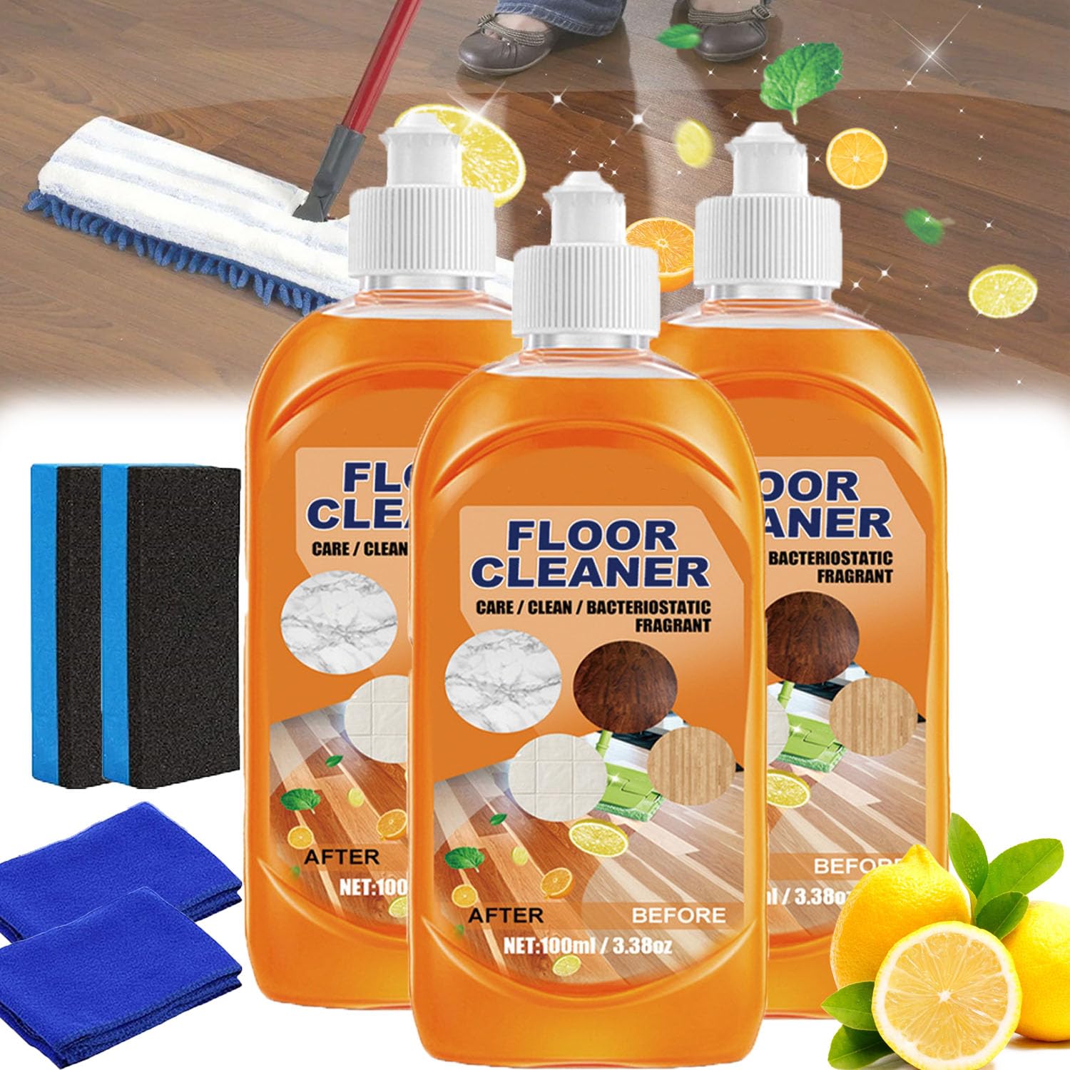 Lifesunny Floor Cleaner, Lifesunny Cleaner, Powerful Decontamination Floor Cleaner, Multi Effect Cleaning Without Damaging the Floor, Floor Cleaners for Tile and Wood Floors (2)
