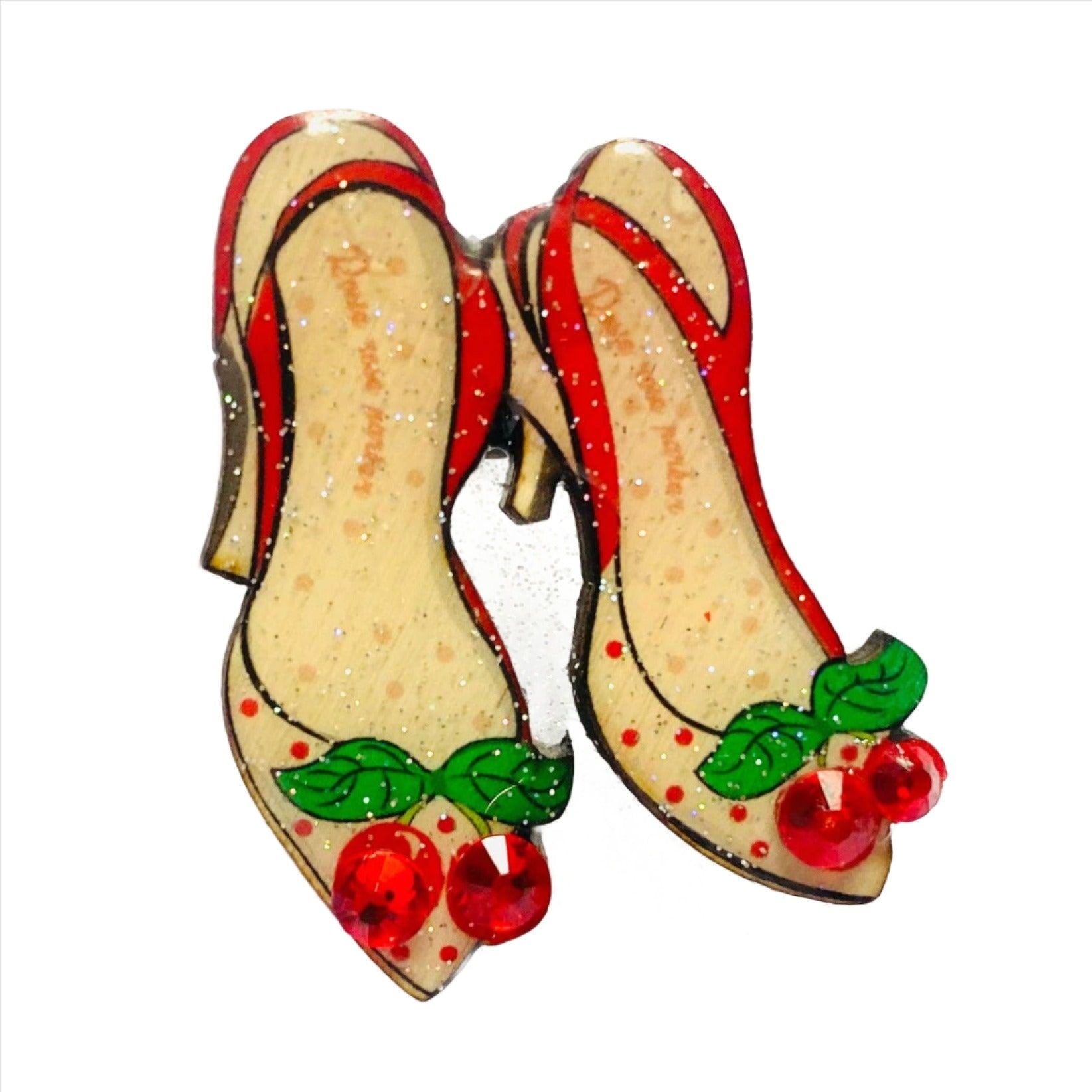 Little Cherry Shoes Brooch by Rosie Rose Parker