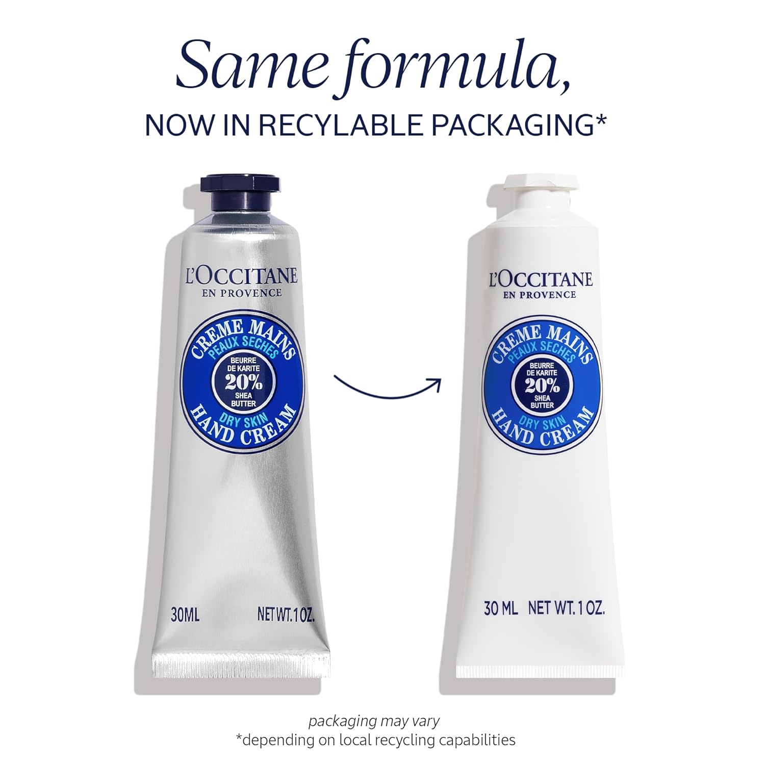 L'OCCITANE 20% Organic Shea Butter Hand Cream, Nourishes & Protects Dry Hands, Fast-Absorbing, Non-Greasy, Leaves Skin Moisturized & Soft, Vegan