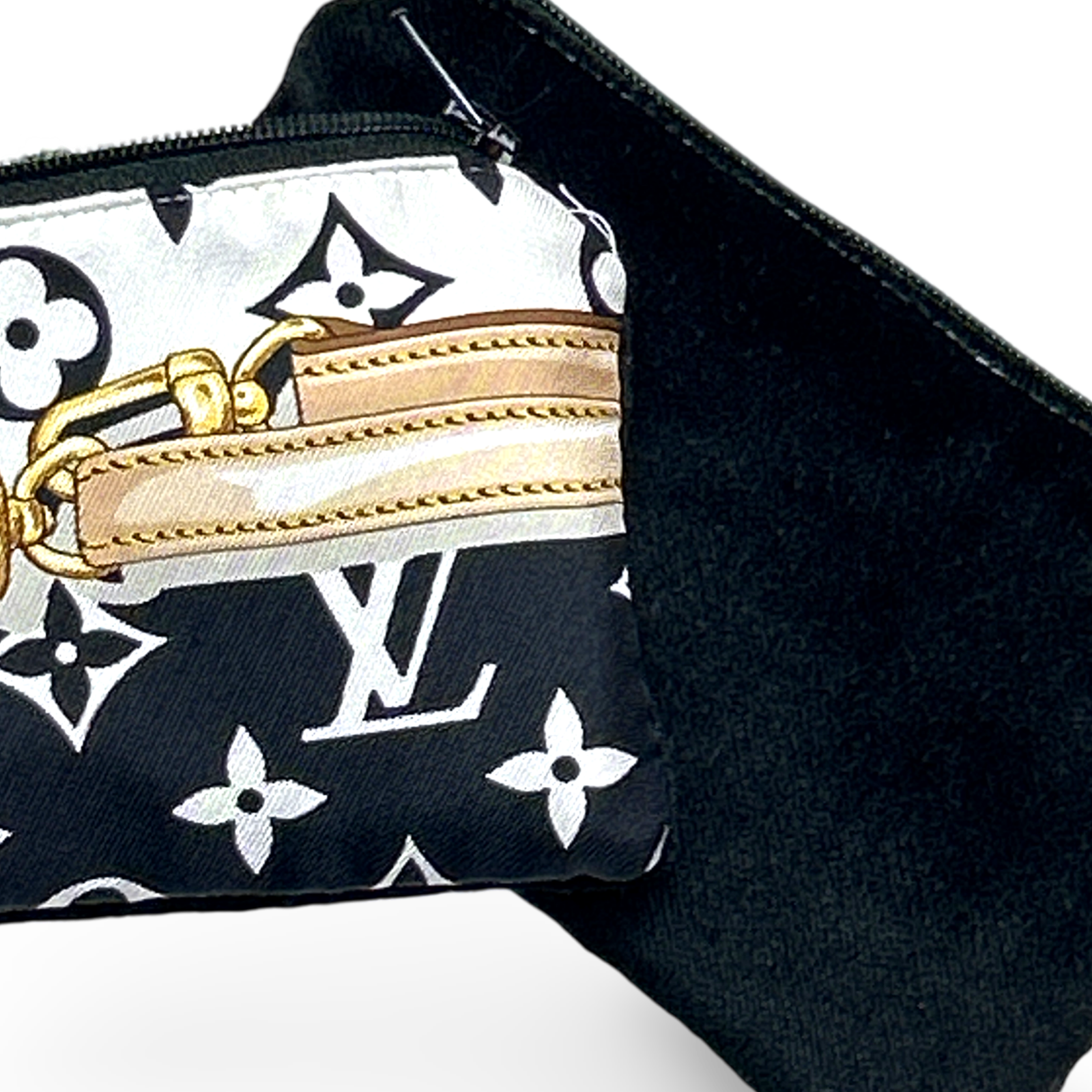 Monogram Vintage Silk Scarf Coffee Run Keychain Bag