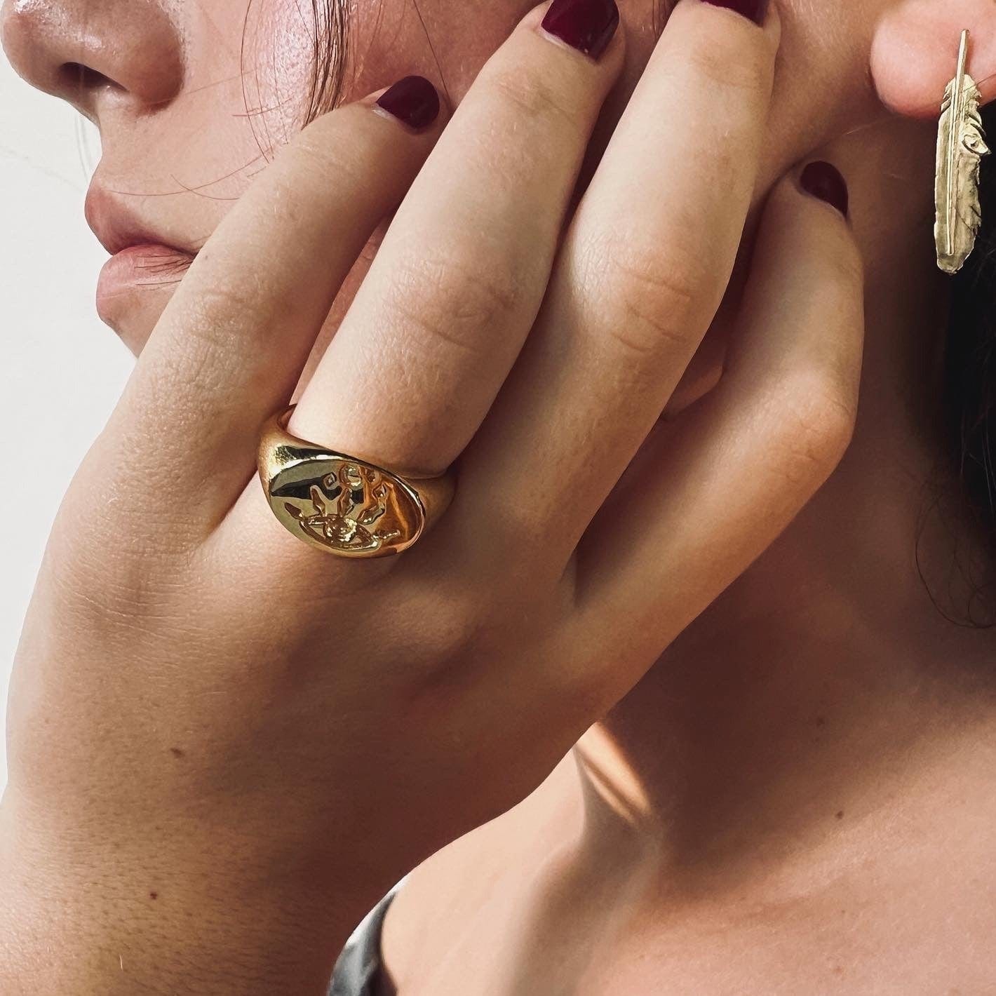 Evil Eye Signet Ring