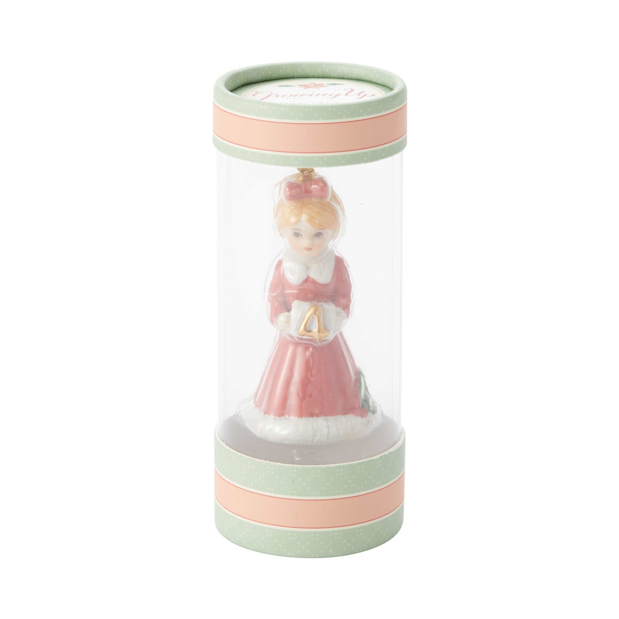 Growing Up Girl Ornament - Blonde Age 4