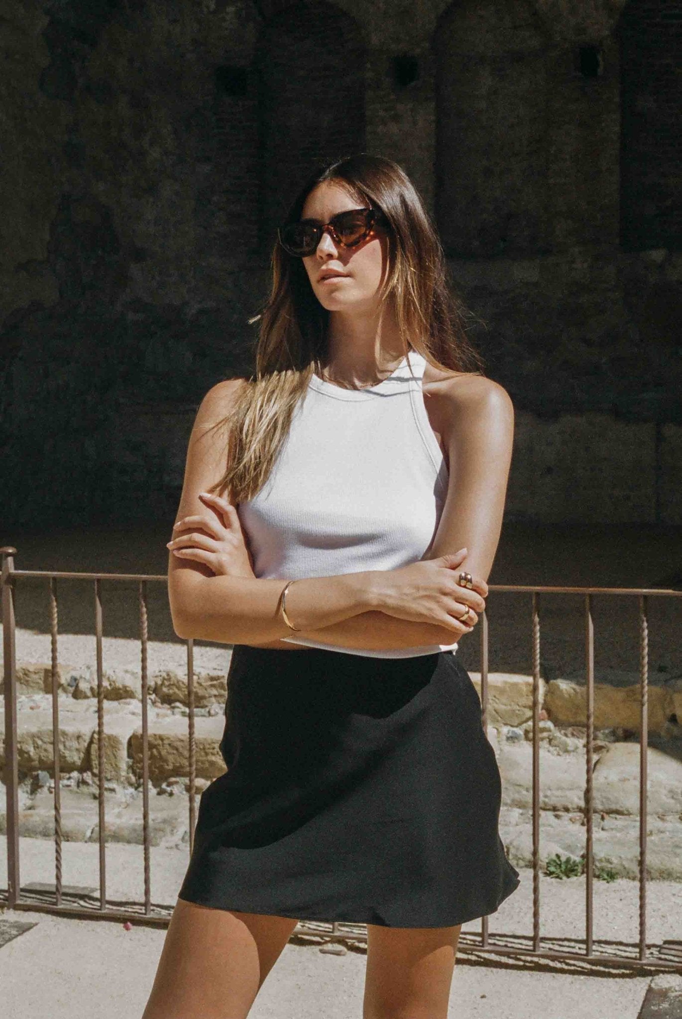 Madison Silk Slip Skirt I Black