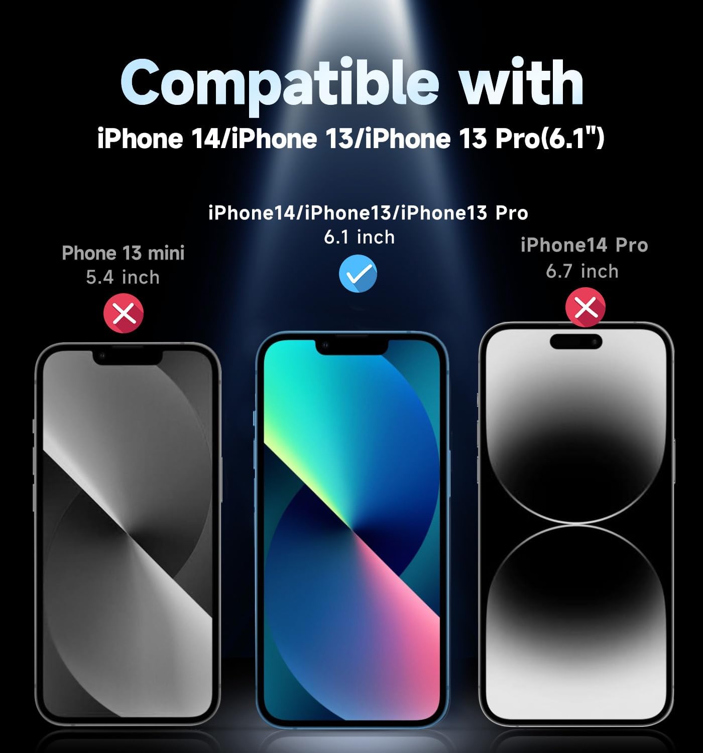 MAGIC JOHN 2 Pack for iPhone 13/13Pro/14/16e 6.1 inch Privacy Glass Screen Protector, Auto Dust-Elimination, Bubble Free, Easy Installation