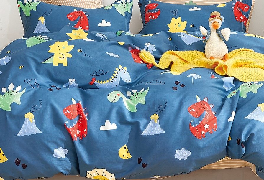 Markutus Kids Blue Dinosaur  Queen/Full comforter: 90"*90"; Twin Xl comforter: 68"*90". Pillow Sham for Queen/Full; Twin XL: 26"*20"+2" flange.
