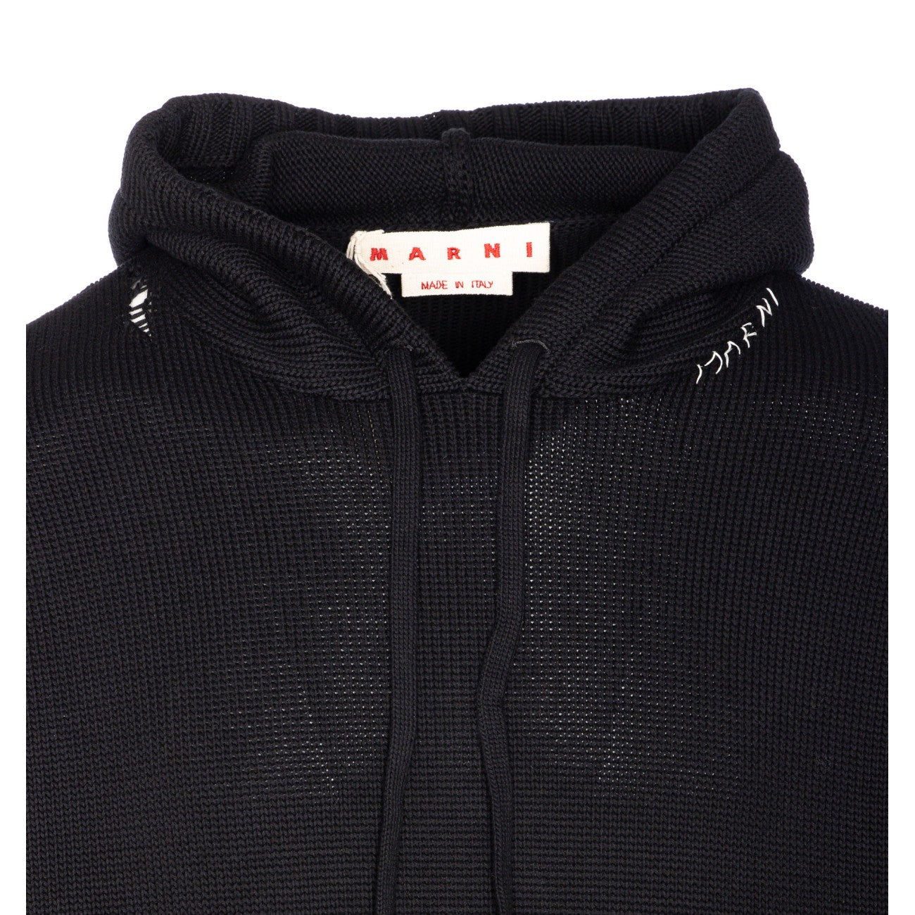 Marni Men Marni Symbol Embroidered Logo Hooded Sweater