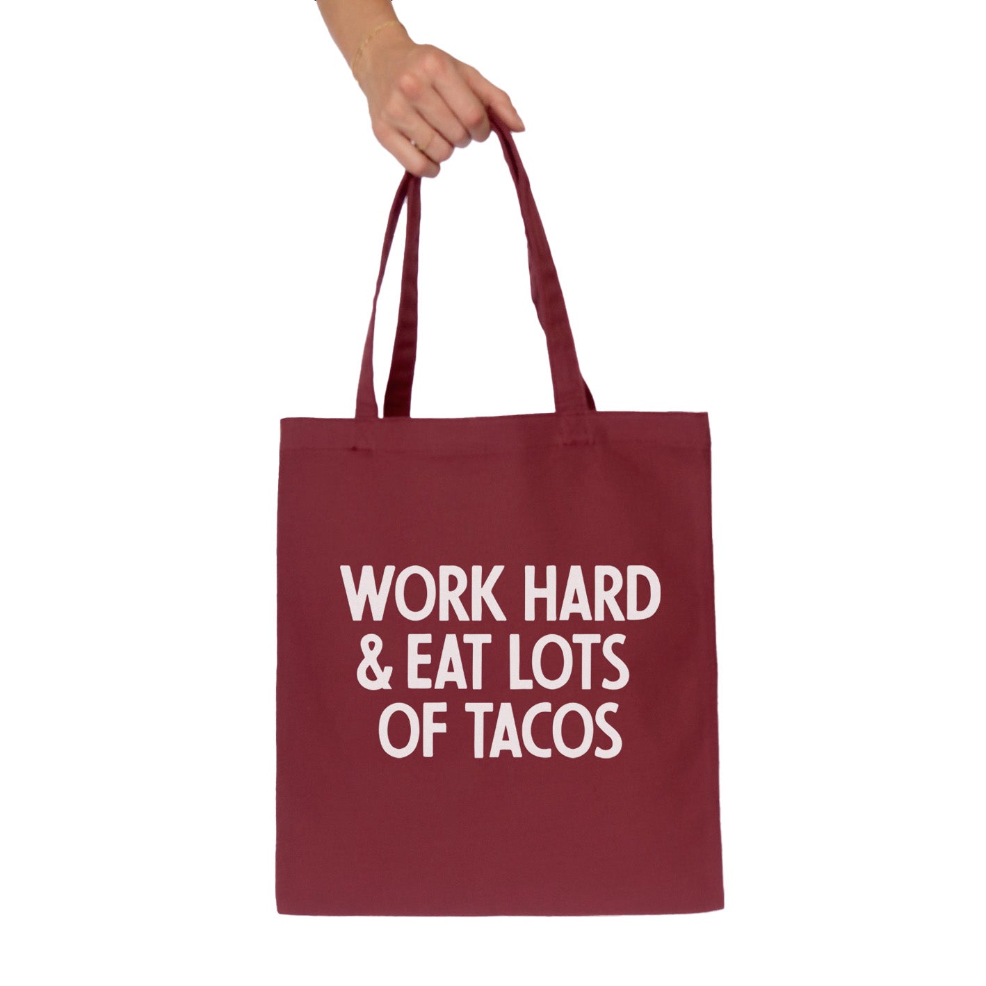 Work Hard & Eat Tacos Tote Bag