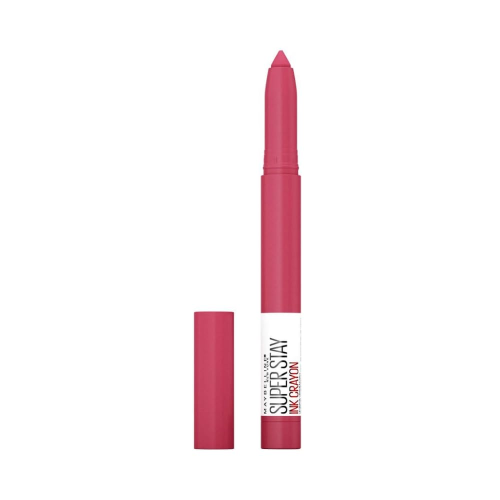 Maybelline Super Stay Ink Crayon Lipstick Makeup, Precision Tip Matte Lip Crayon with Built-in Sharpener, Longwear Up To 8Hrs, Lead The Way, Pink Beige, 1 Count