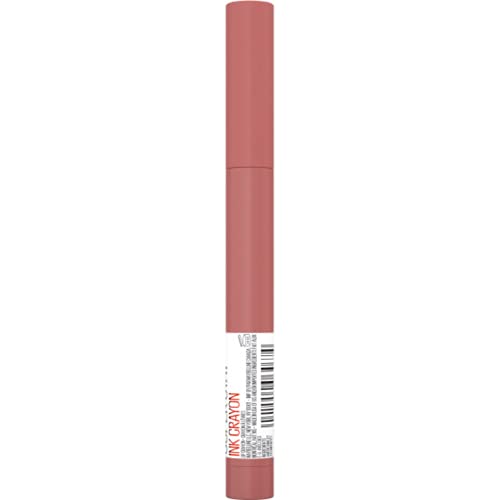 Maybelline Super Stay Ink Crayon Lipstick Makeup, Precision Tip Matte Lip Crayon with Built-in Sharpener, Longwear Up To 8Hrs, Lead The Way, Pink Beige, 1 Count