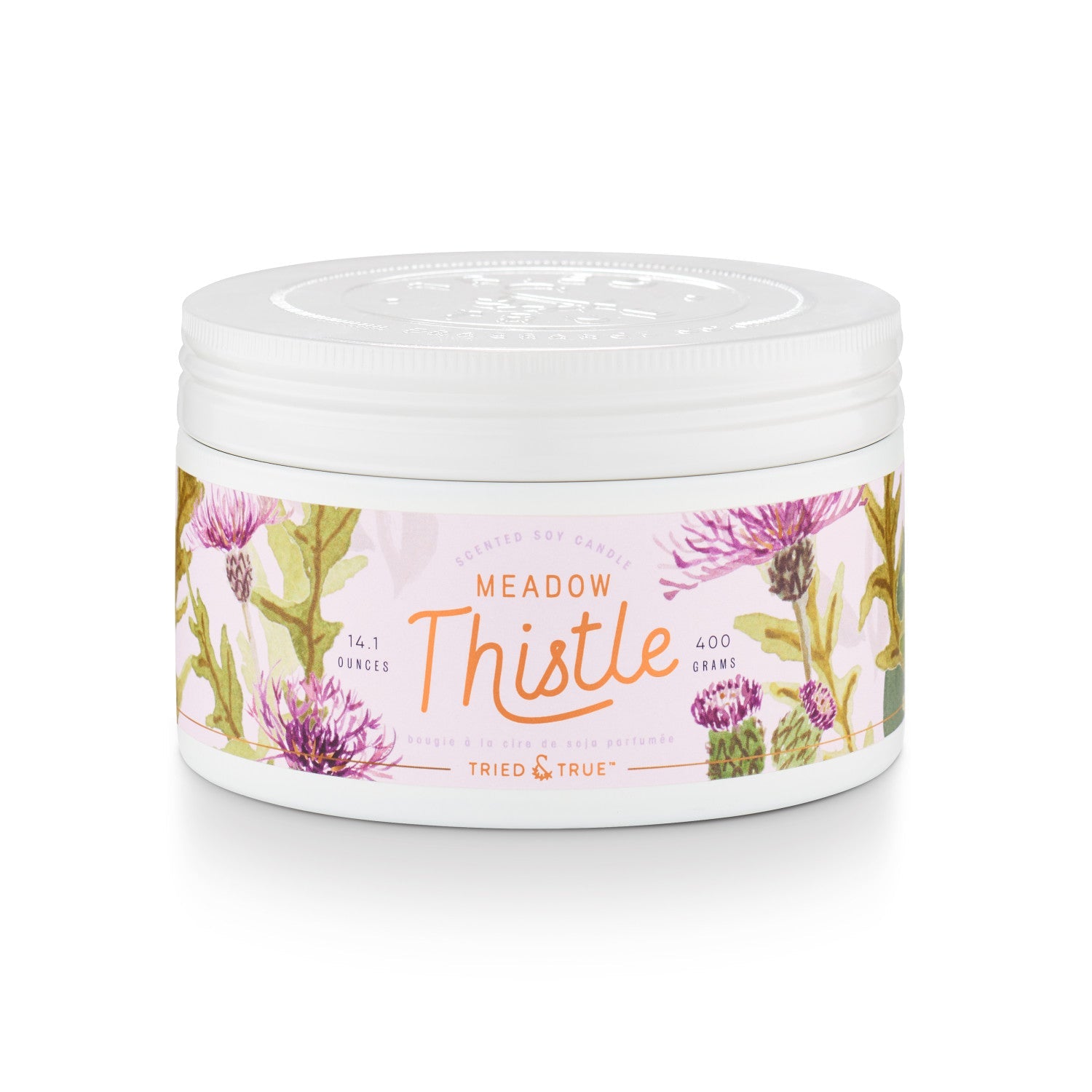 Meadow Thistle 3 Wick Soy Candle in Tin