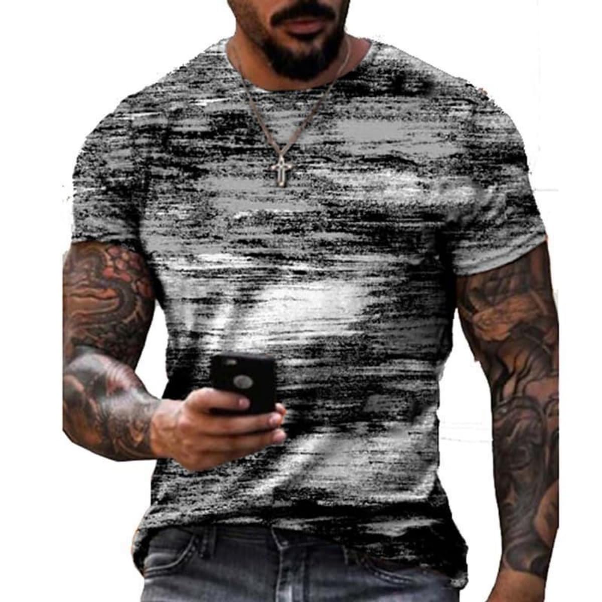Men's Fashion 3D Printing Fashion Trend Short Sleeve T-Shirt Summer Men's wear