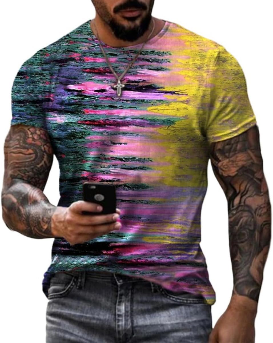 Men's Fashion 3D Printing Fashion Trend Short Sleeve T-Shirt Summer Men's wear