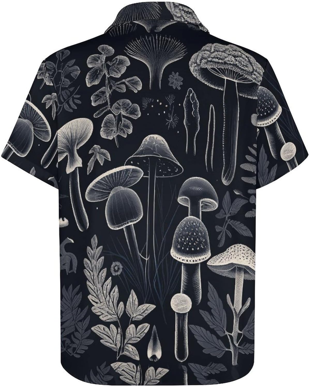 Mens Mushroom Button Down Shirt Short Sleeve Shirts Novelty Hawaiian Holiday Summer Funny Tops