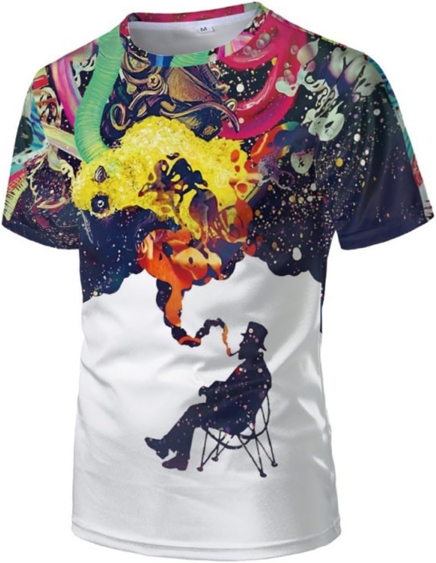 Men's T-Shirt with T-Shirt and Short Sleeves, Personalized 3D Printed T-Shirt