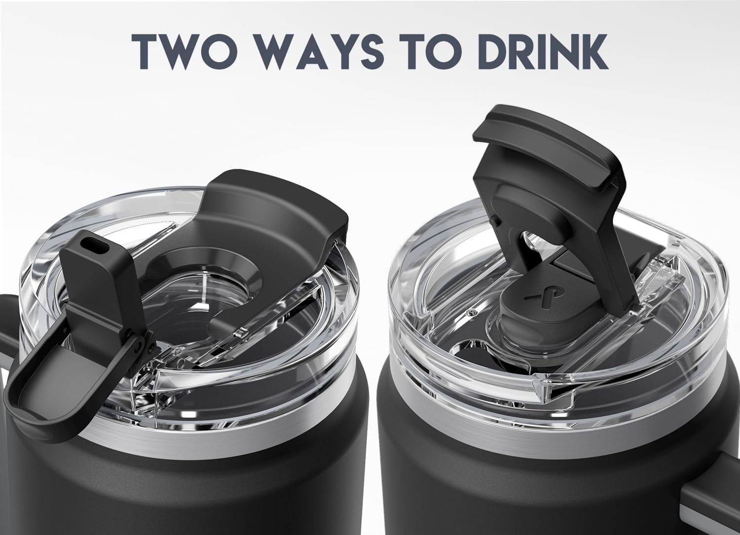 Meoky 40 oz Tumbler with Handle and Straw 2 Pack, Insulated Tumbler with Lid and Straw, Stainless Steel Travel Mug, Keeps Cold for 34 Hours, 100% Leak Proof, Fits in Car Cup Holder (Night & Heart)