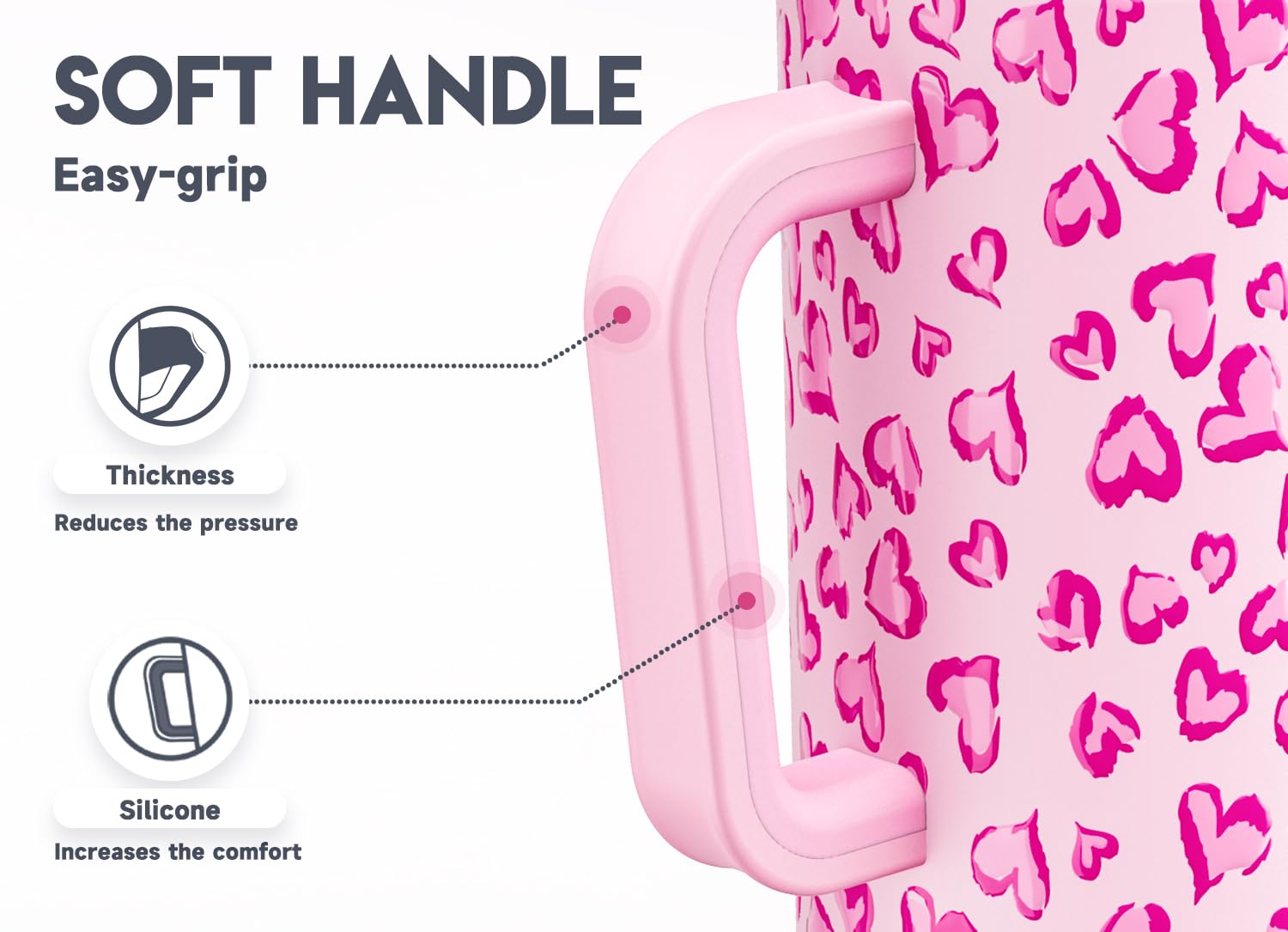 Meoky 40 oz Tumbler with Handle and Straw, Insulated Tumbler with Lid and Straw, Stainless Steel Travel Mug, Keeps Cold for 34 Hours, 100% Leak Proof, Fits in Car Cup Holder (Night)