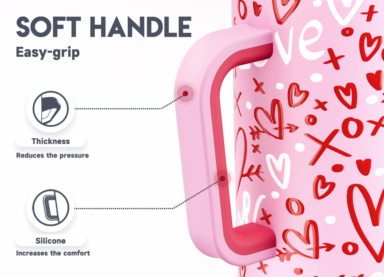 Meoky 40 oz Tumbler with Handle and Straw, Insulated Tumbler with Lid and Straw, Stainless Steel Travel Mug, Keeps Cold for 34 Hours, 100% Leak Proof, Fits in Car Cup Holder (Night)